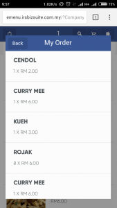 E-Menu Self Ordering System Screen 5