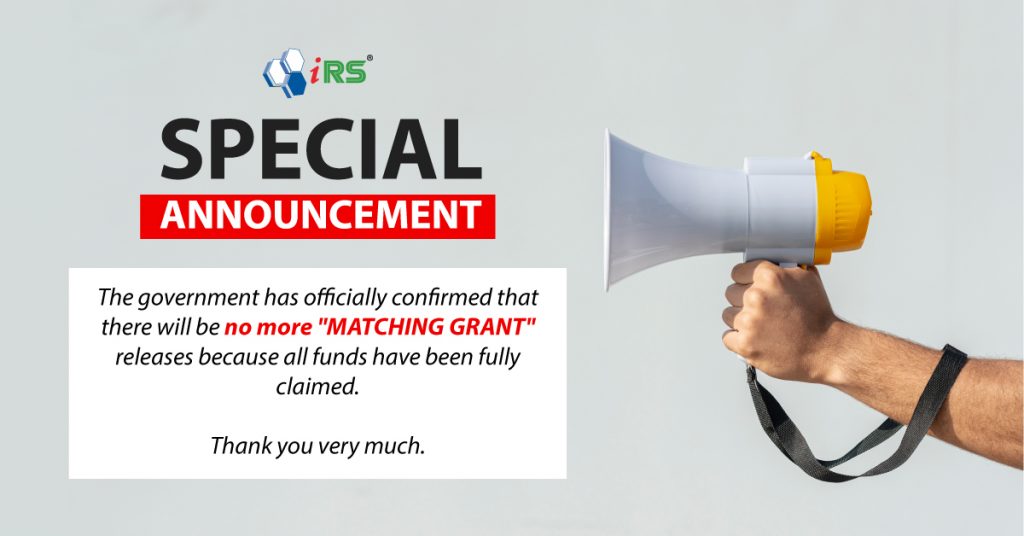 no more matching grant